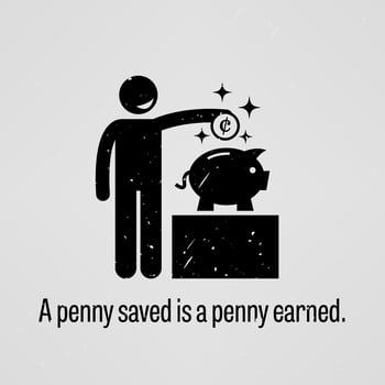 A penny saved is a penny earned. vector
