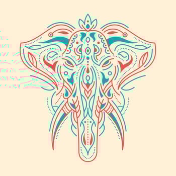 Painted elephant illustration vector
