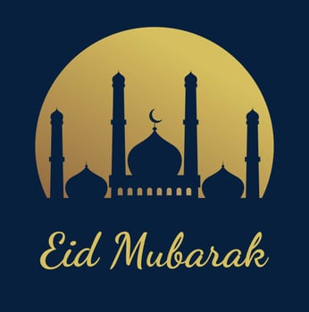 Beautiful Eid Mubarak	 vector