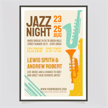 Vector Jazz Night Retro Poster