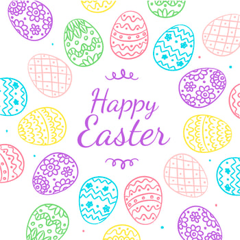 Colorful Ornament Eggs Background vector