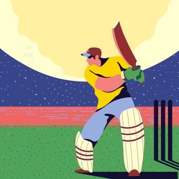Batsman Cricket Player In Action vector