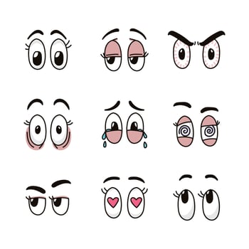 Cartoon Colorful Eyes vector