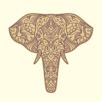 Painted elephant vector
