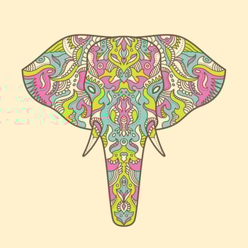 Painted elephant vector