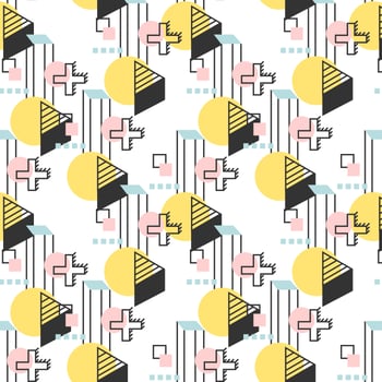 Linear Geometric Retro Pattern vector