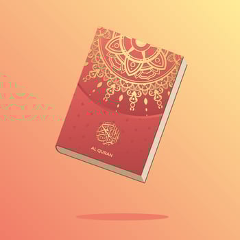 Red And Gold Al Quran Vector