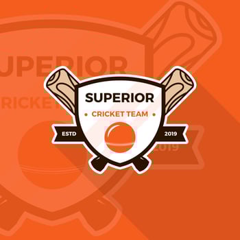 Flat Vintage Cricket Logo Badge Vector Template