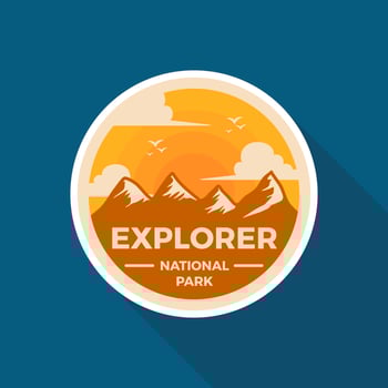 Flat Retro Badge National Park Vector Logo Template