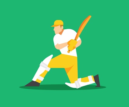 Cricket Player Illustration vector