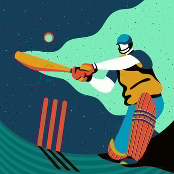Cricket Player Action vector