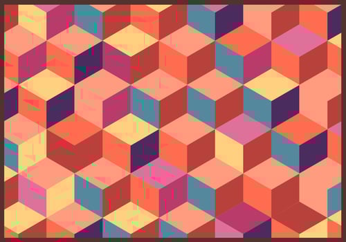Cubes Retro Pattern Vector