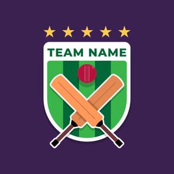 Cricket Shield Badge Logo Of The Sports Club vector