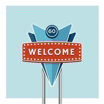 Welcome Greeting Retro Sign vector