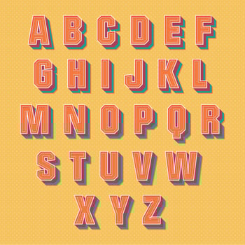Retro Alphabet Vector