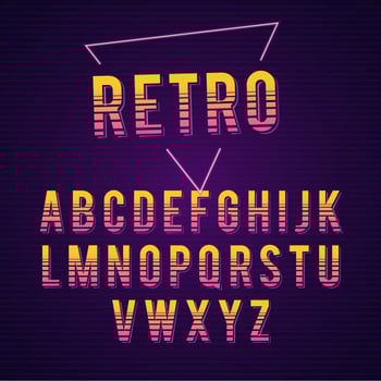 Retro Alphabet Vector