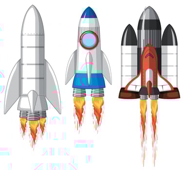 A Set of Space Rocket vector
