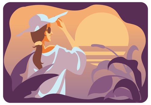 A Girl at Summertime Vector