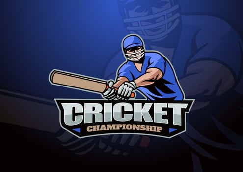 Cricket Player Mascot Logo vector
