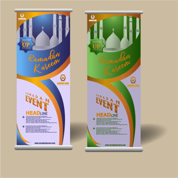 ramadan roll up banner template vector