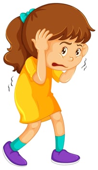 Little girl looking scared vector