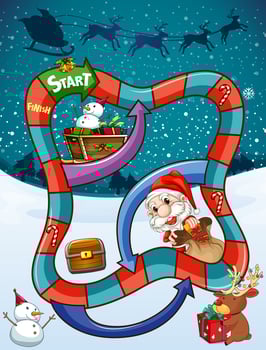 Game template with Santa and presents vector