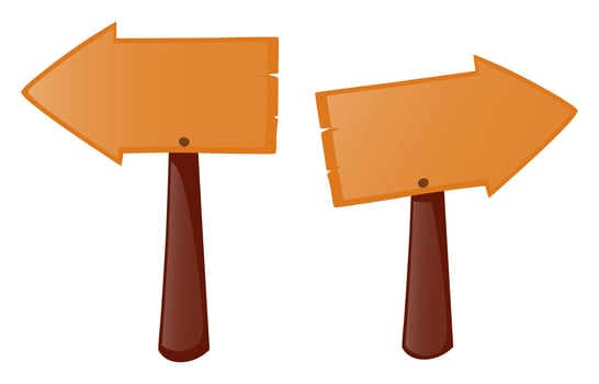 Wooden arrow on sticks vector