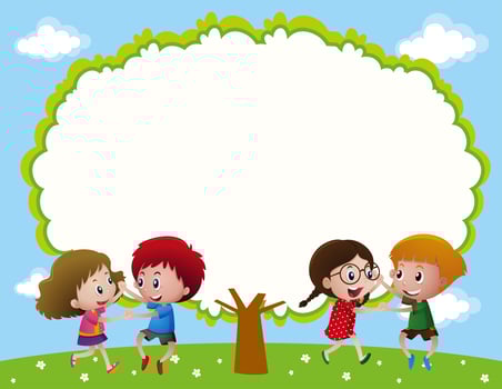 Frame design with two couples dancing vector