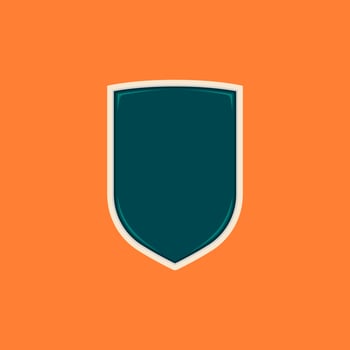 Simple basic shield badge shape blank template vector