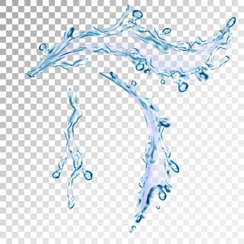 realistic Blue water splash with drops, vector illustration
