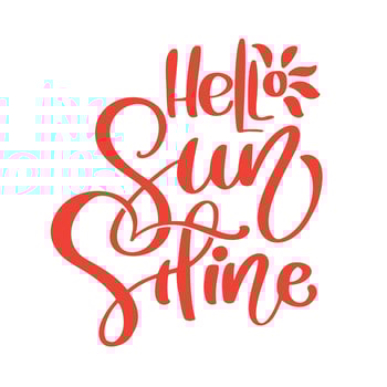 Hello Summer vector Handwritten illustration, background. 