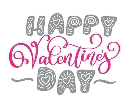 Happy Valentines Day typography poster with handwritten  vector