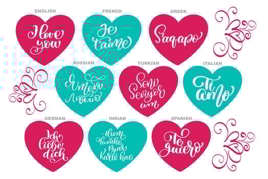 Text I love you in different languages of the world vector