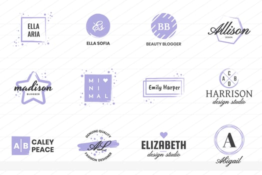 Feminine Vintage Retro Vector Logo for banner