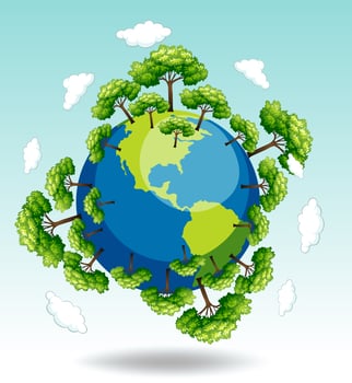 Forests around the earth vector