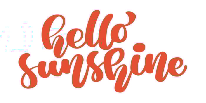 Hello Sunshine. Calligraphy inspirational and motivational quotes summer. Hand painted brush lettering travel. Hand lettering and custom typography for your designs t-shirts, bags, for posters, cards vector