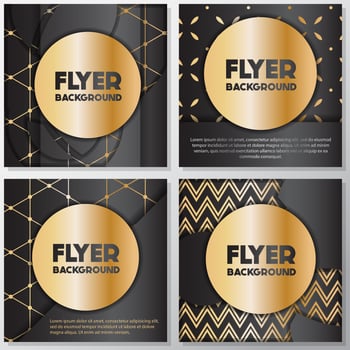 Gold banner background flyer style Design Template vector