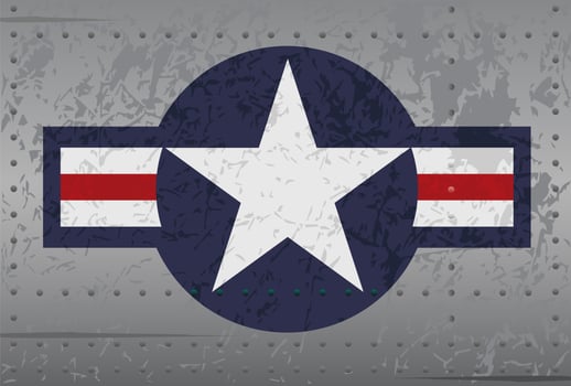 Military Aircraft Star Roundel Distressed Illustration vector