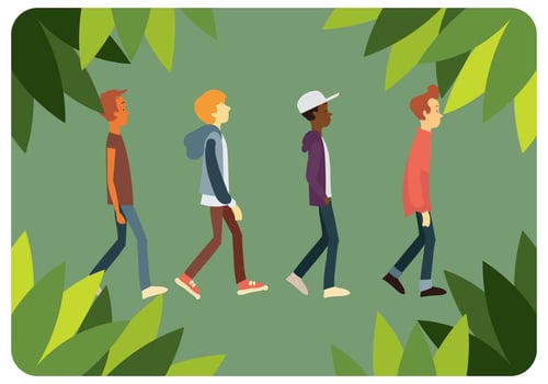 Childrens Walking Set Vector