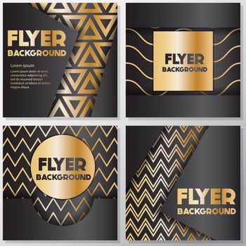 Gold banner background flyer style Design Template vector