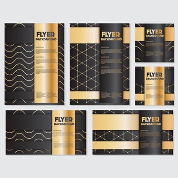 Gold banner background flyer style Design Template vector