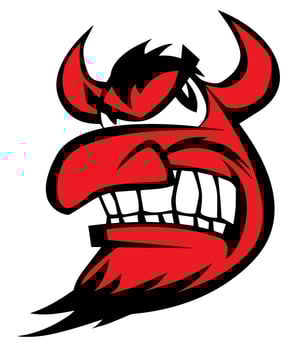 Devil Face Character Cartoon Vector Illustration
