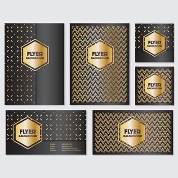 Gold banner background flyer style Design Template vector
