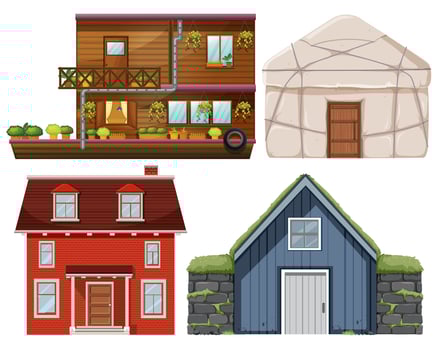 Set of different house vector