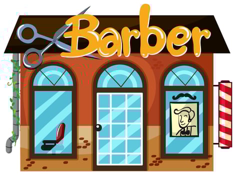 Exterior of barber shop vector