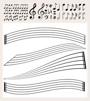 Music notes and scale template vector