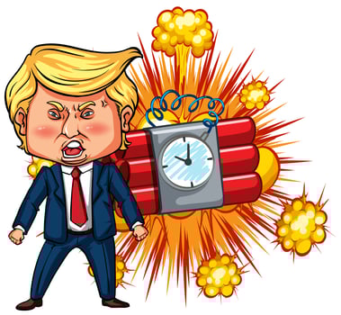 President Trump and time bomb vector