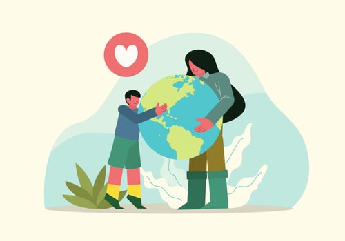 People Celebrating Earth Day vector Character Illustration