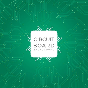 Flat Modern Green Circuit Board Vector Illustration
