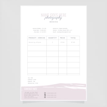 Vector Photographer Invoice Template